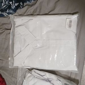 Long sleeve white button down shirt